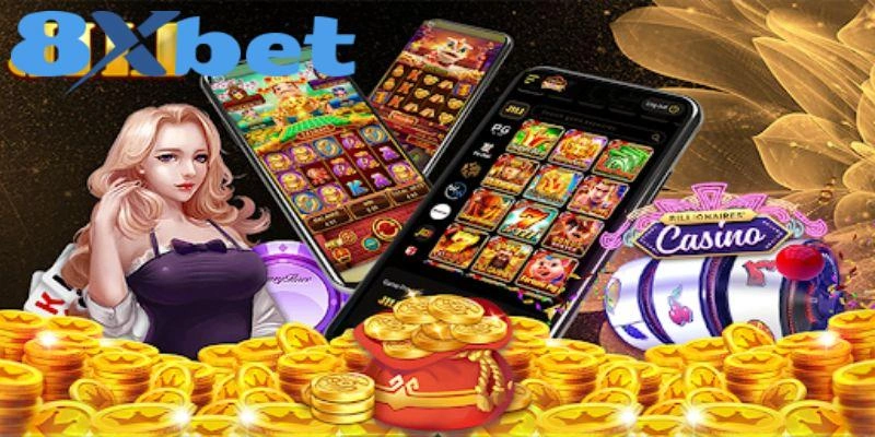 Giao diện game JILI Slot trên nền tảng 8XBET với hiệu ứng sống động.